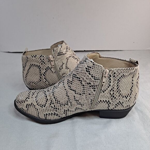 Anneliese Tulsa Booties Womens Sz 9M Snakeskin Print Tan Fabric - Picture 5 of 10